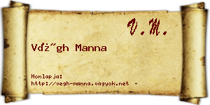 Végh Manna névjegykártya
